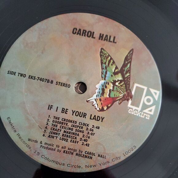 CAROL HALL: if i be your lady ELEKTRA 12"‎ LP 33 RPM - Picture 11 of 11